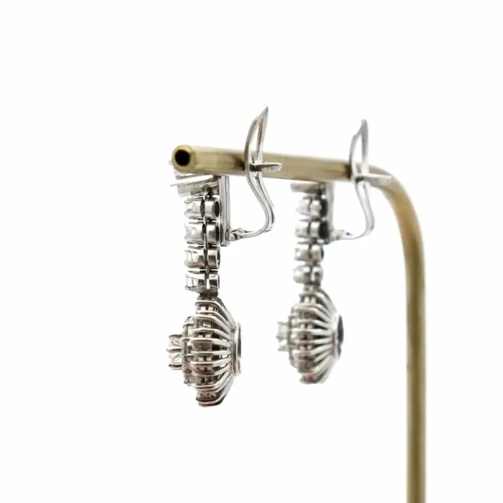 Pendants d'oreilles Or gris Diamants