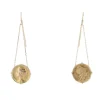 Pendants d'oreilles or jaune et médailles