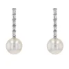 Pendants d'oreilles perles Akoya et diamants trapèzes