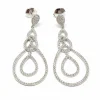 Pendants d'oreilles poire diamants or blanc