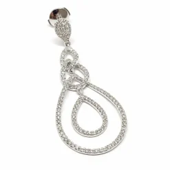 Pendants d'oreilles poire diamants or blanc