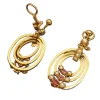 Pendants d'Oreilles Rubis Et Perles Fines, Or 18 Carats