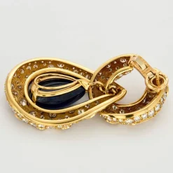 Pendants d'oreilles saphirs birmans non chauffés diamants