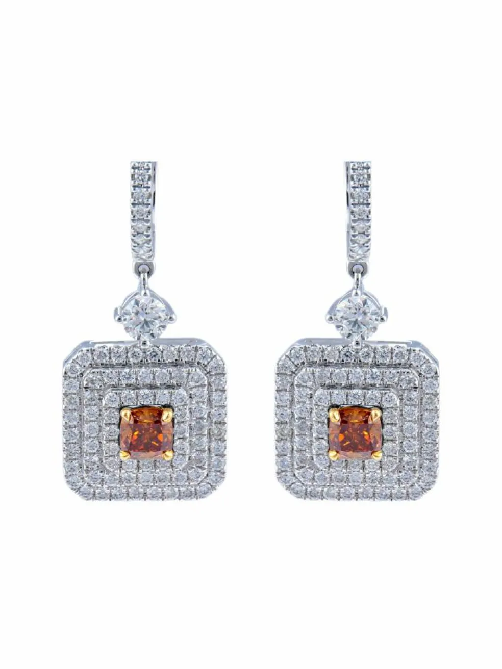 Pendants d'oreilles Square Fancy Diamonds