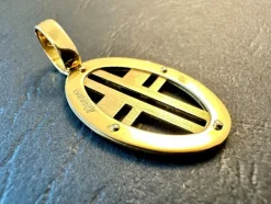 Pendentif - croix italienne moderne en or jaune