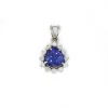 Pendentif - Or blanc, Diamants & Tanzanite
