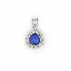 Pendentif - Or blanc, Diamants & Tanzanite