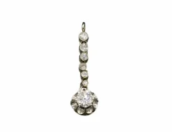 Pendentif 1930 or blanc et diamants