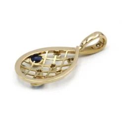 Pendentif - Or jaune, saphirs et diamants