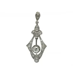 Pendentif - Or, platine et diamants