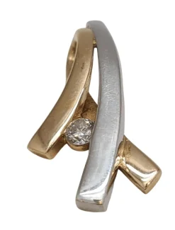 Pendentif 2 Ors diamants naturels
