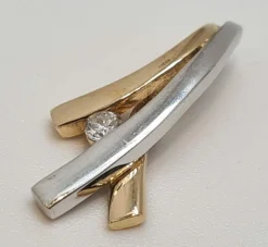 Pendentif 2 Ors diamants naturels