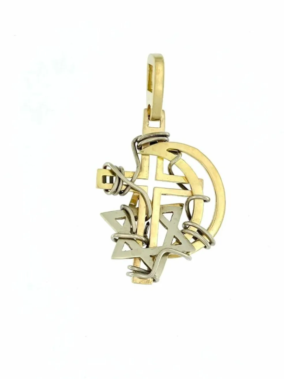Pendentif 2 ors Max Cartier Les Trois Religions