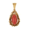 Pendentif abstrait en corail rouge des années 70