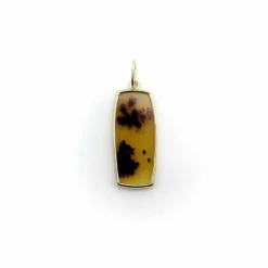 Pendentif agate paysage doré