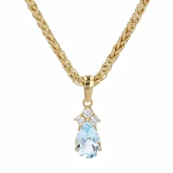 Pendentif aigue-marine diamants or jaune