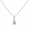Pendentif aigue-marine or blanc