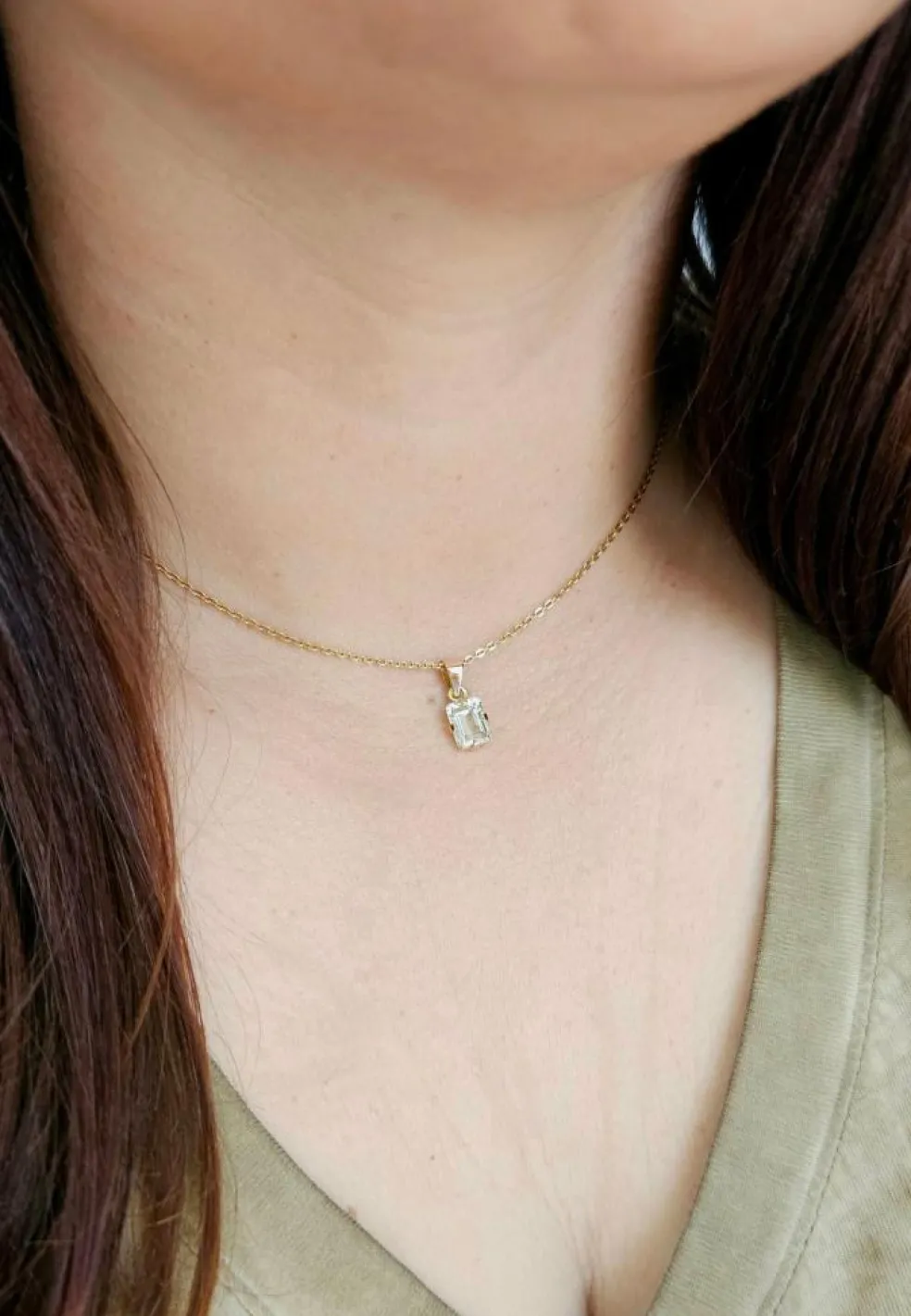 Pendentif Aigue-marine or rose