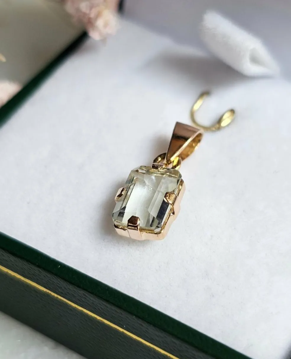 Pendentif Aigue-marine or rose
