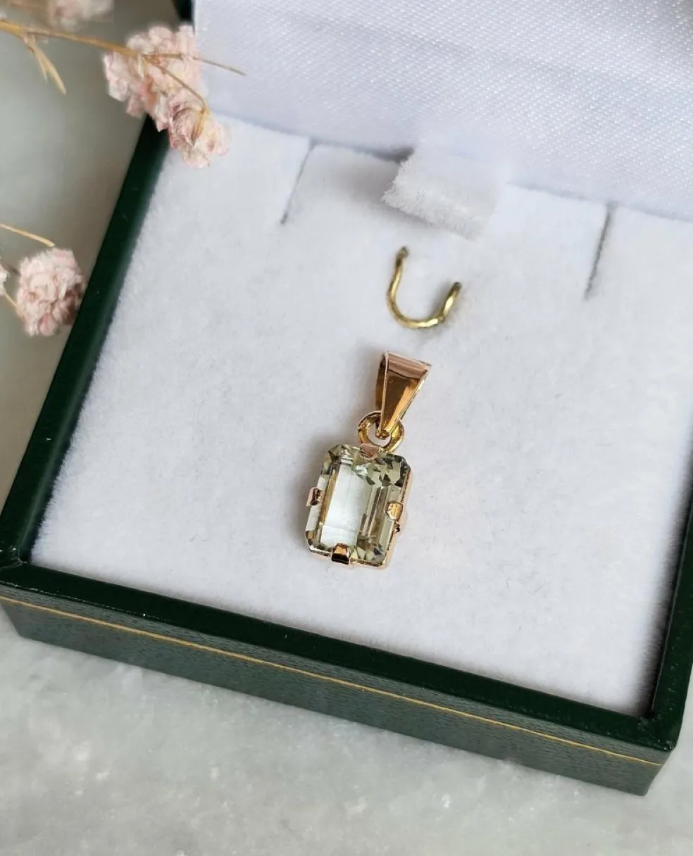 Pendentif Aigue-marine or rose