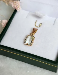 Pendentif Aigue-marine or rose