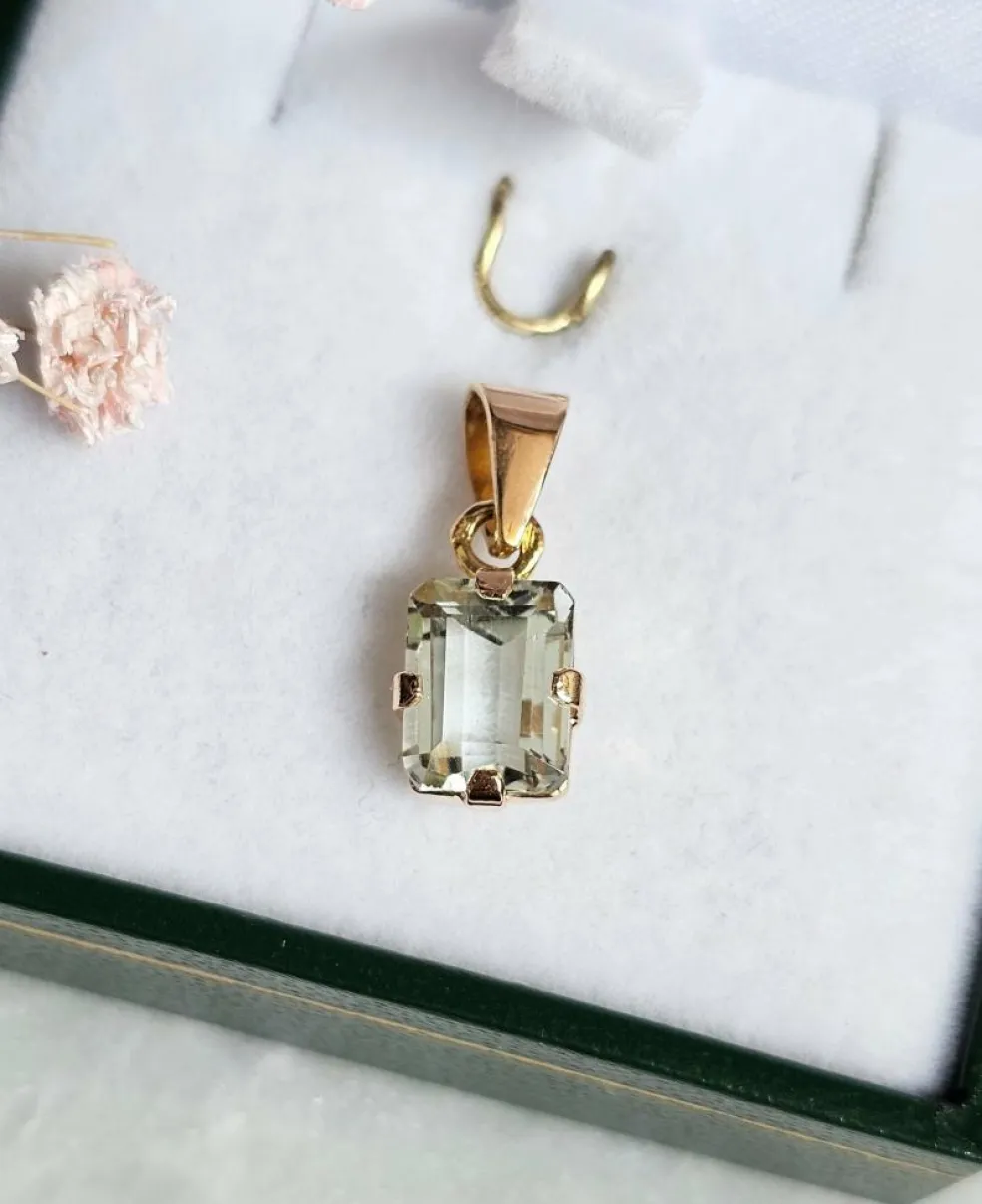 Pendentif Aigue-marine or rose