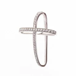 Pendentif ALFIERI CROIX DE SAINT-JEAN Or blanc Diamants