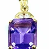 Pendentif améthyste diamants