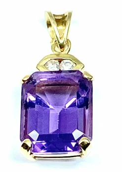 Pendentif améthyste diamants