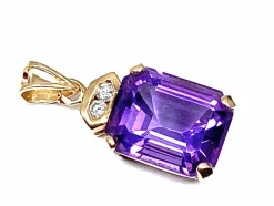 Pendentif améthyste diamants