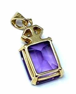 Pendentif améthyste diamants