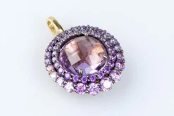 Pendentif améthyste en or massif