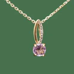 Pendentif améthyste or jaune