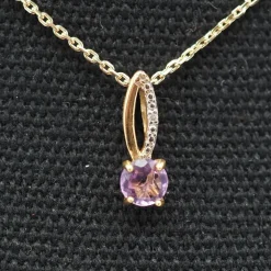 Pendentif améthyste or jaune