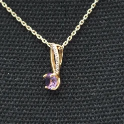 Pendentif améthyste or jaune