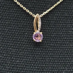 Pendentif améthyste or jaune