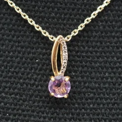 Pendentif améthyste or jaune