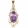 Pendentif améthyste or rose