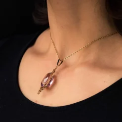 Pendentif améthyste or rose