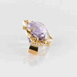 Pendentif améthyste or rose