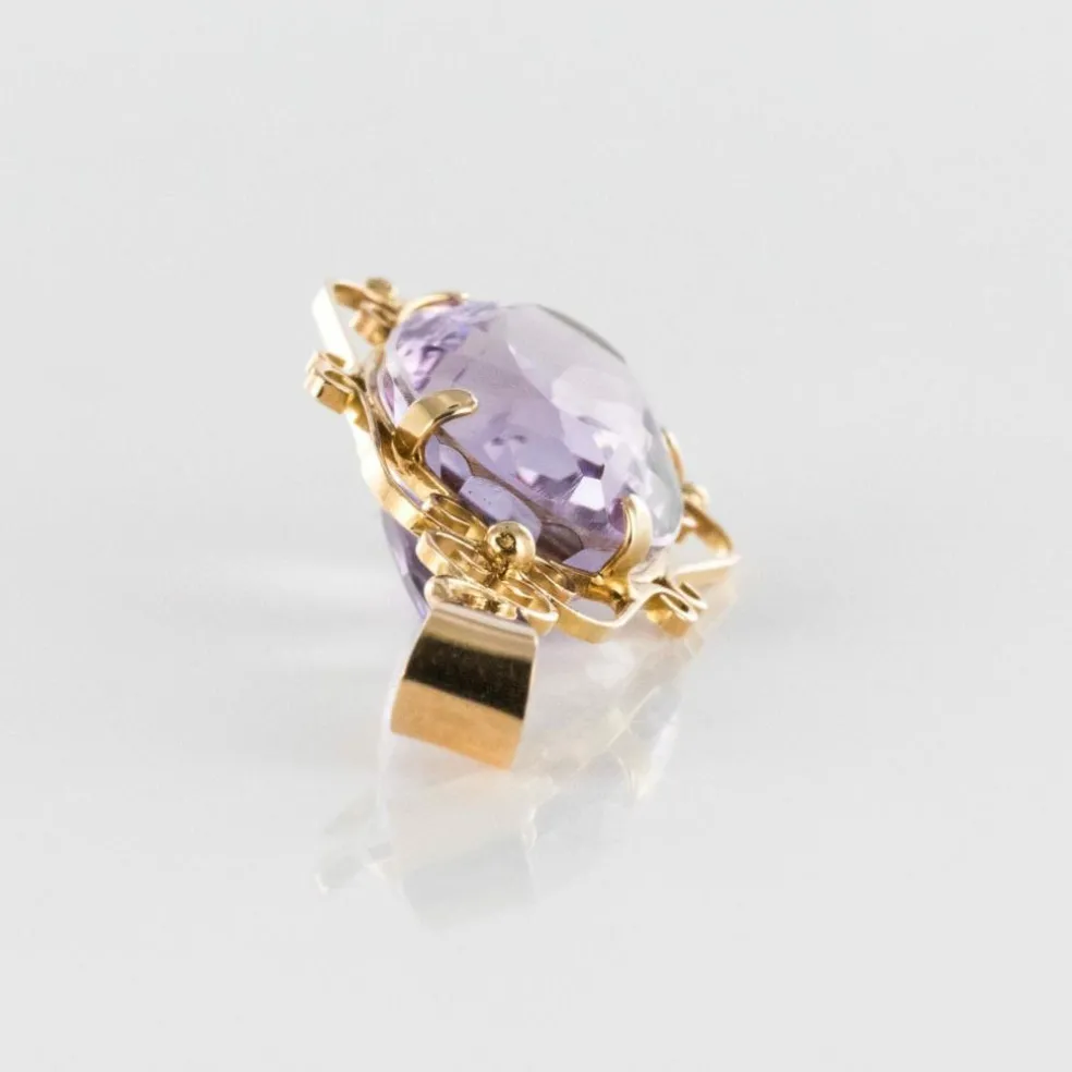 Pendentif améthyste or rose