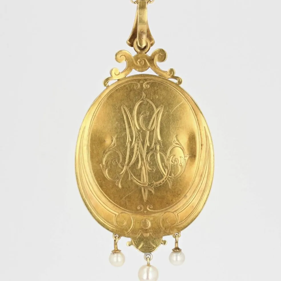 Pendentif ancien Camée et Perles fines