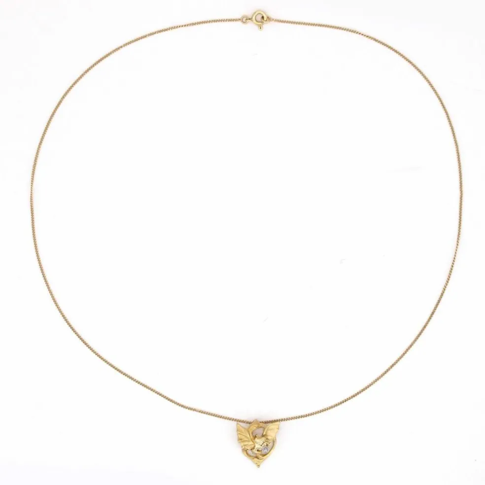 Pendentif ancien chimère diamant et sa chaine