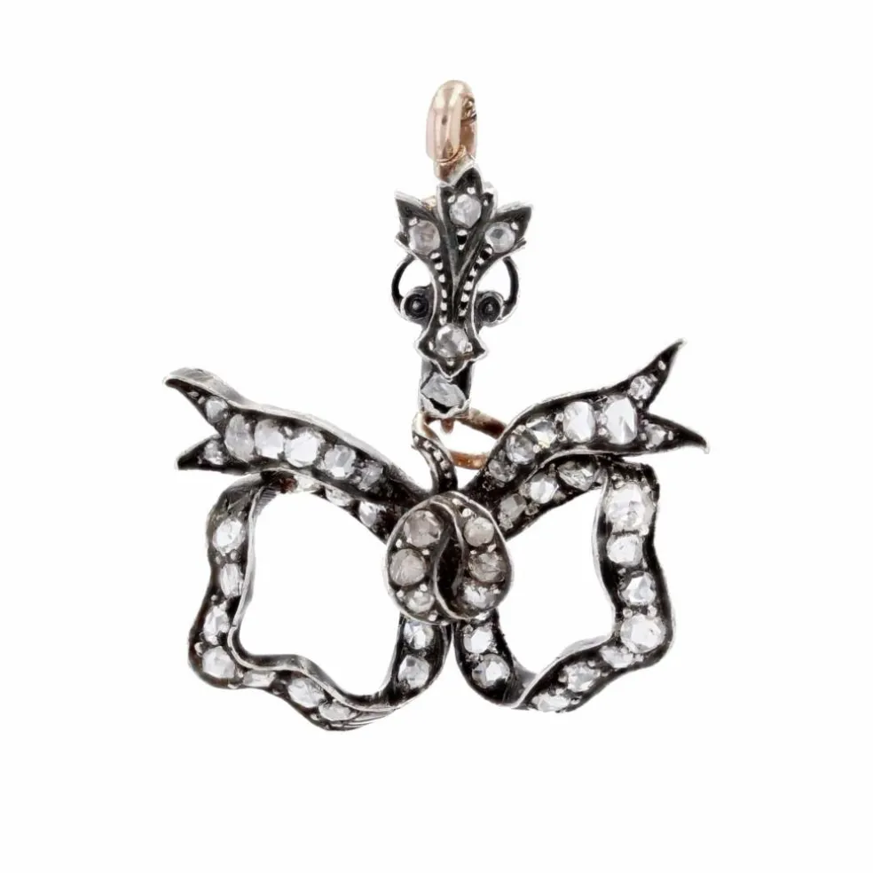 Pendentif ancien diamants transformable en broche