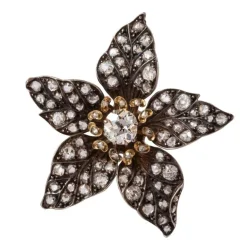 Pendentif ancien fleur diamants