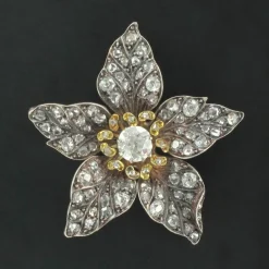 Pendentif ancien fleur diamants