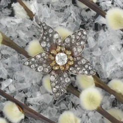 Pendentif ancien fleur diamants