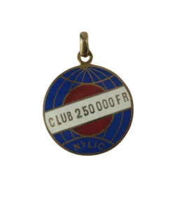 Pendentif ancien globe terrestre New York Life insurance Company émail