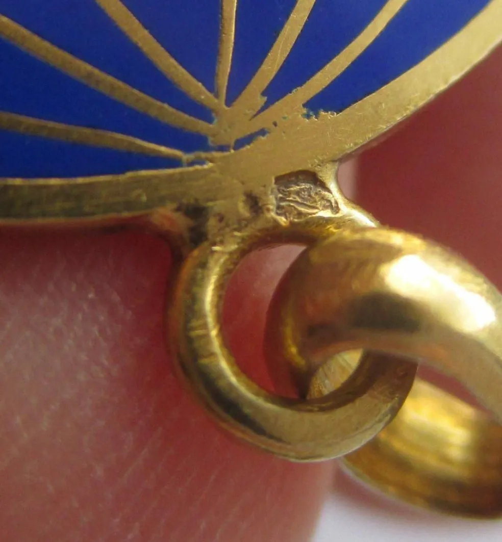 Pendentif ancien globe terrestre New York Life insurance Company émail