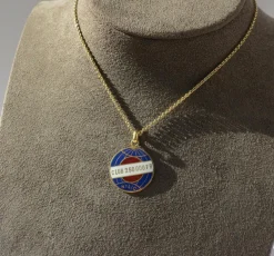 Pendentif ancien globe terrestre New York Life insurance Company émail